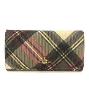 EGA Vivienne Westwood Orb Check PVC Long Bifold Wallet MultiColor/9BM0203